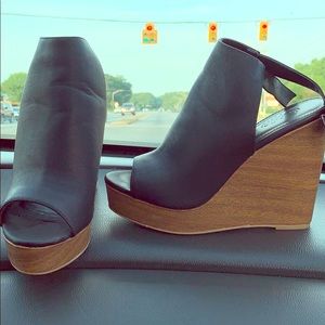 Black Platform wedge heels